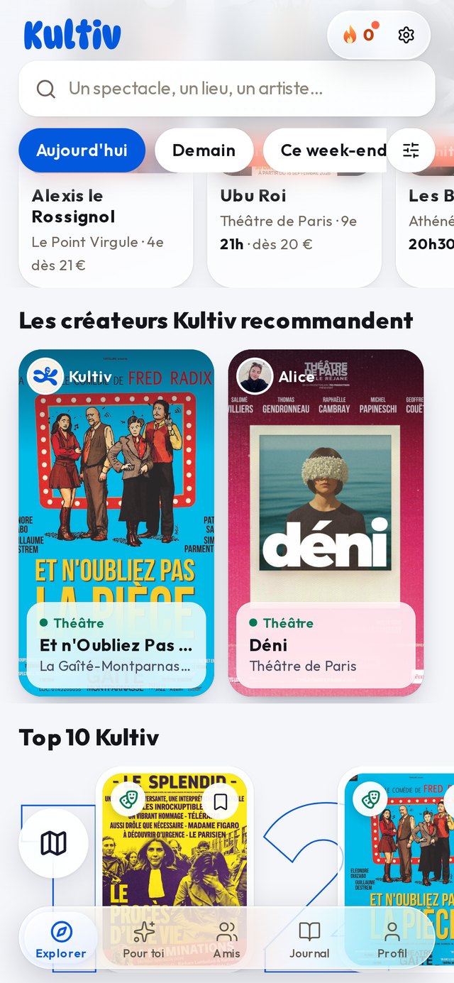 Le rail Les créateurs Kultiv recommandent dans Explorer
